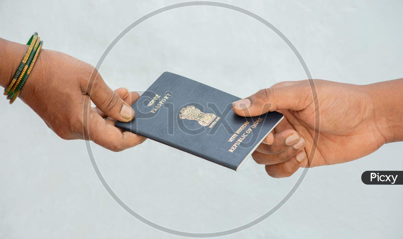 Concept Of Woemn Receving Passport At The Door Step Of The House In India