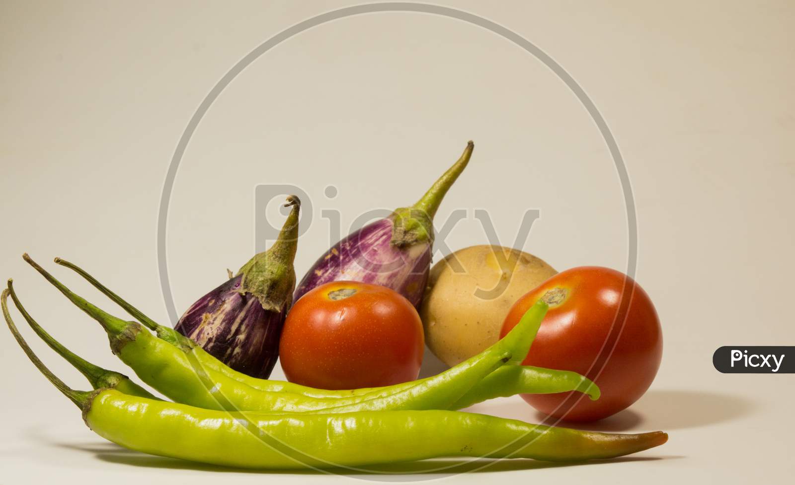 Assortment Of Common vegetables isolated with white background