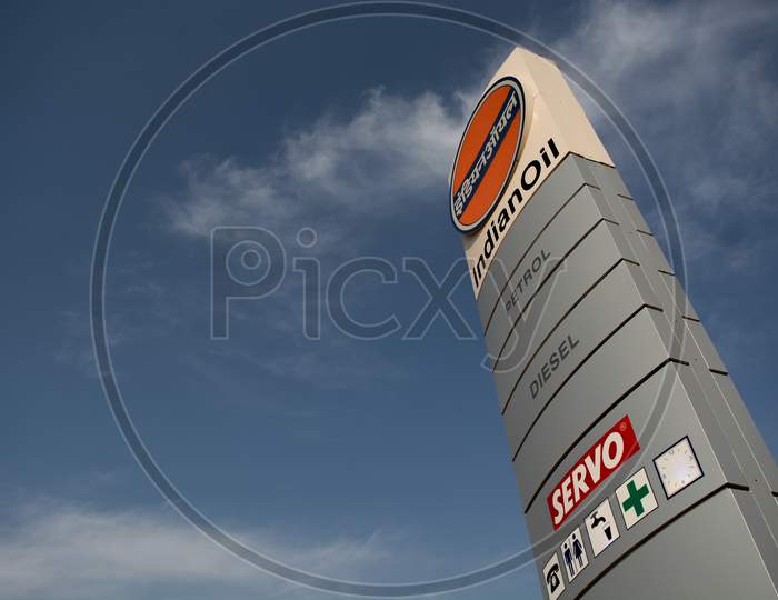 Indian Oil Name Board At A Fuel Station
