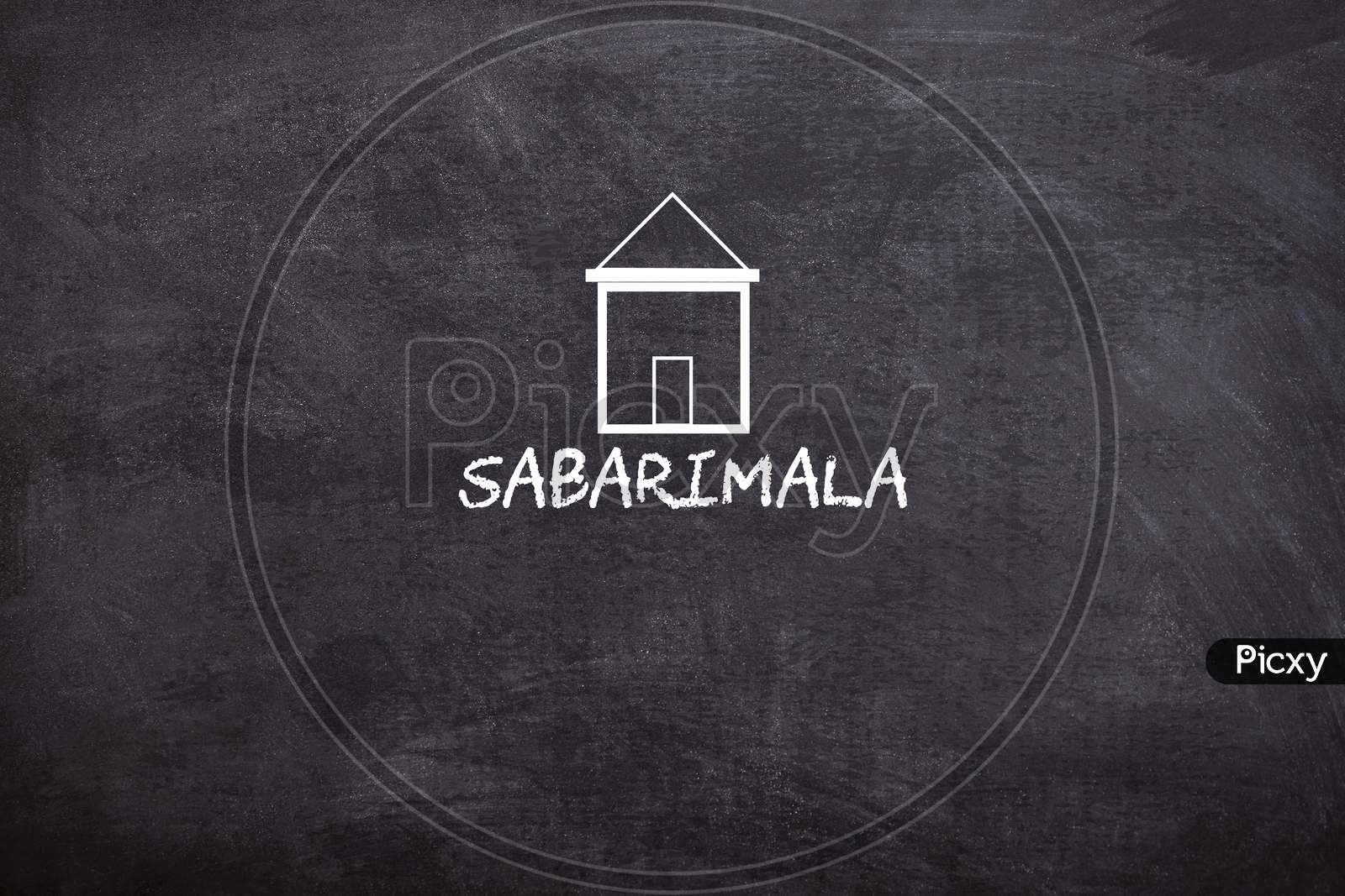 Sabarimala written on a Black Board
