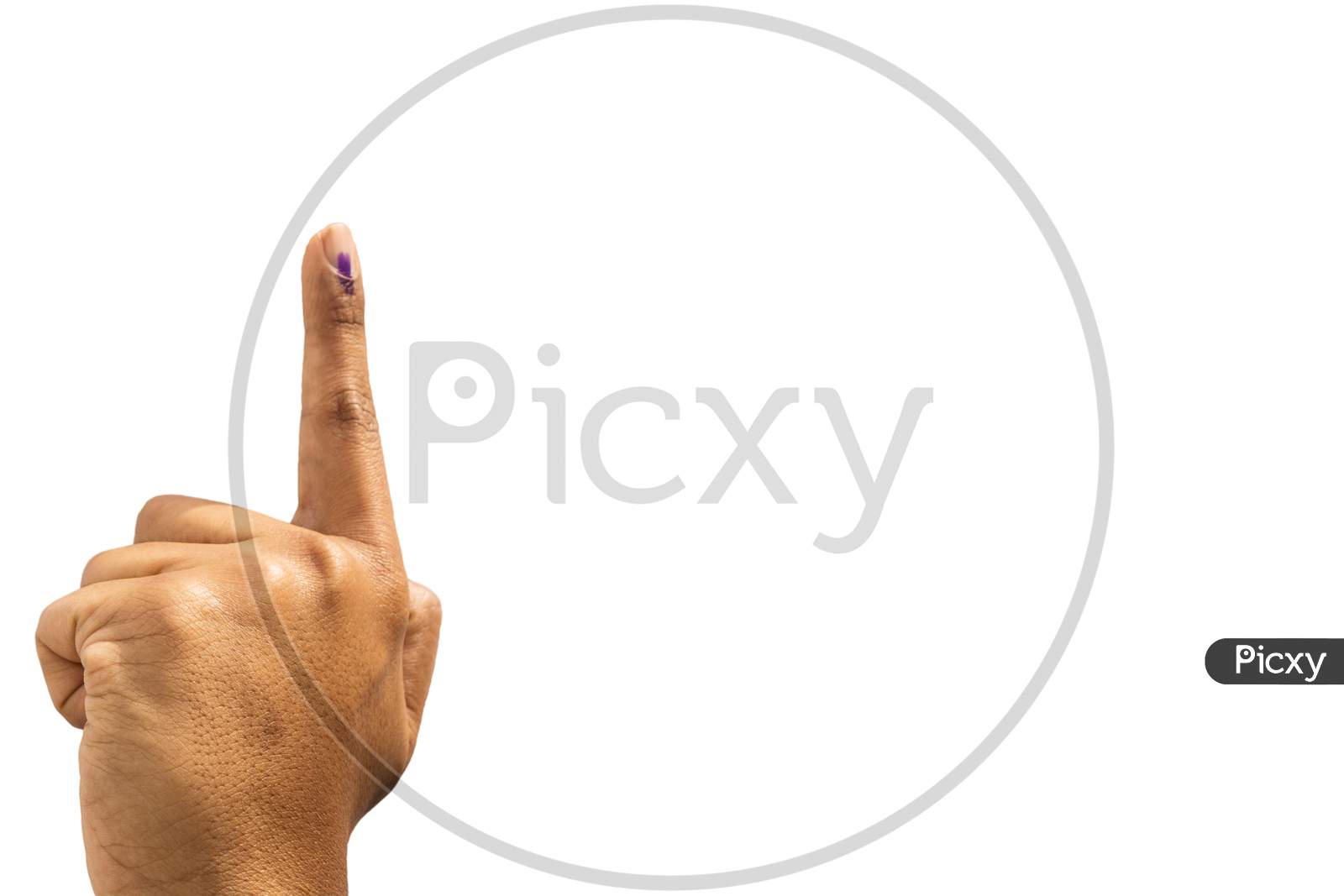 Voted Finger Isolated with White Background