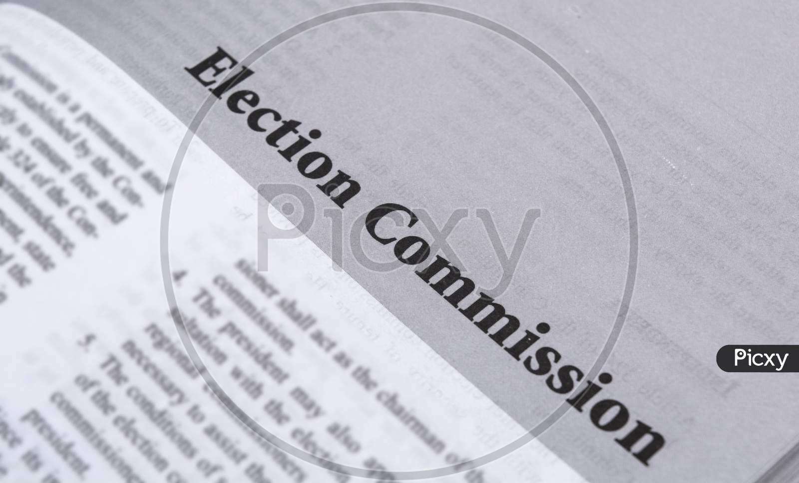 Election Commission Printed In Book With Large Letters.