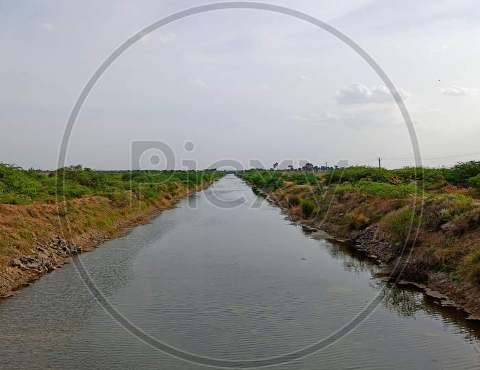 Jurala Left Main Canal Krishna Water Coming From Jurala To Ramanpadu Reservoir