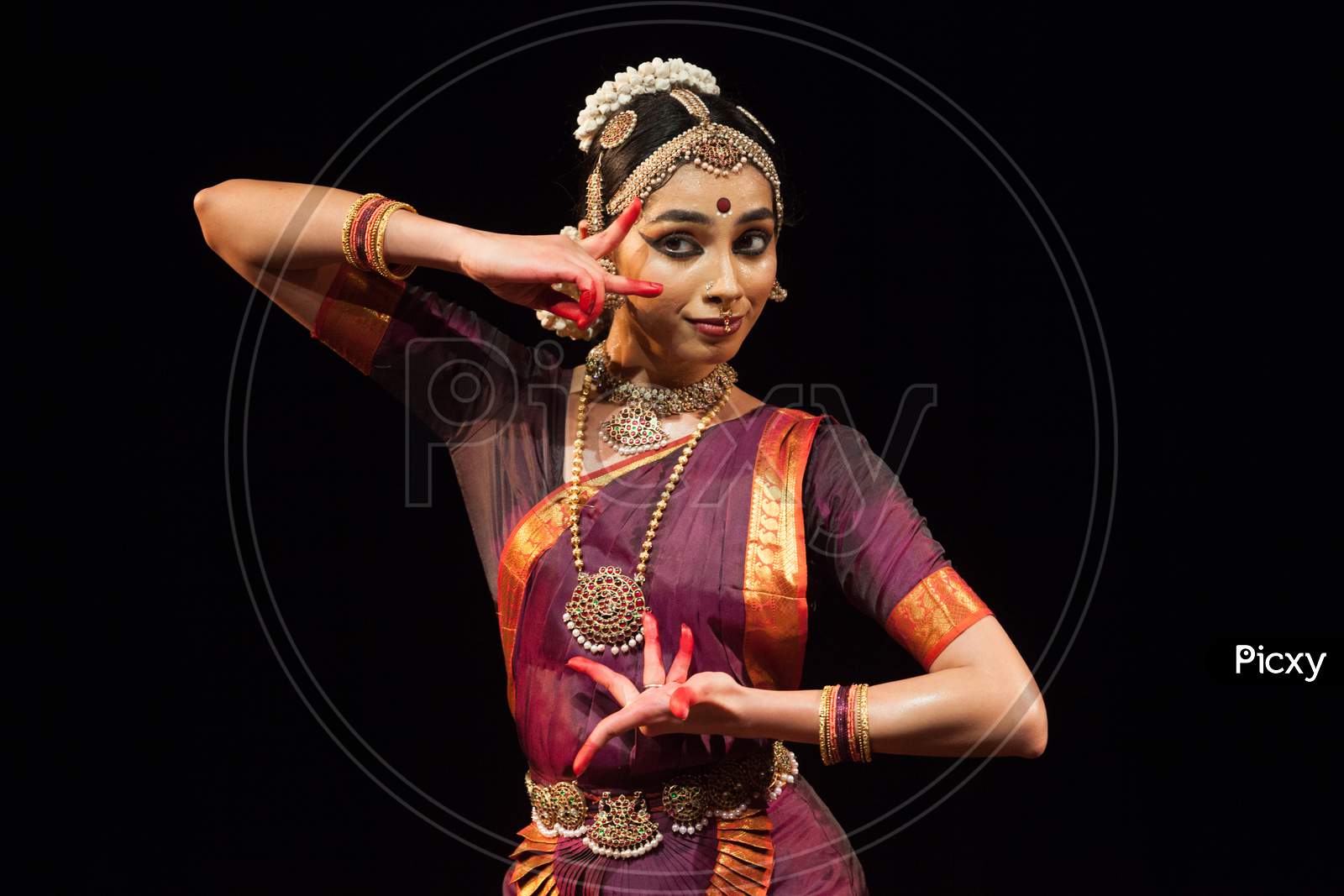 Young Bharatnatyam female artist on December 6,2018 at Sevasadan hall in Bengaluru,India