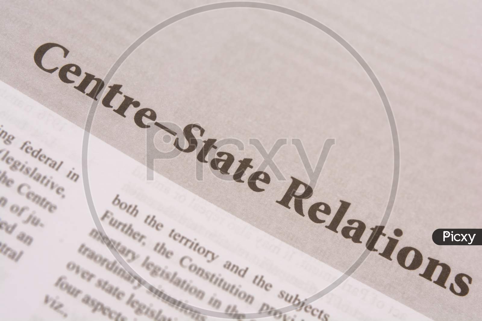 Centre - State Relation Printed on Paper