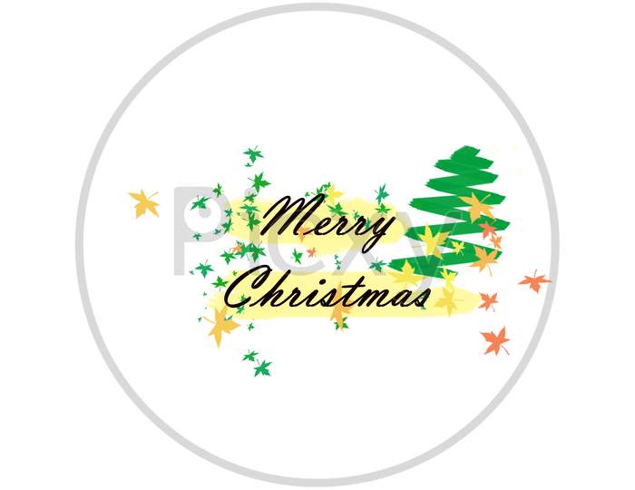 Merry Christmas Lettering Design Card Template And Creative Typography For Holiday Greeting Gift Poster.