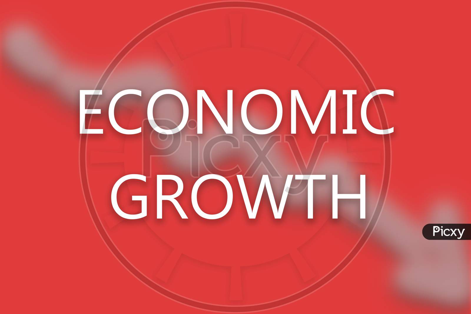 Economic Growth Text with Red Background