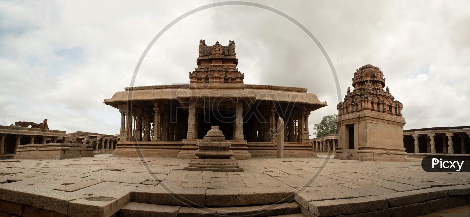 Panoramic View Of Ruined Sri Krishna Temple In Hampi, India.