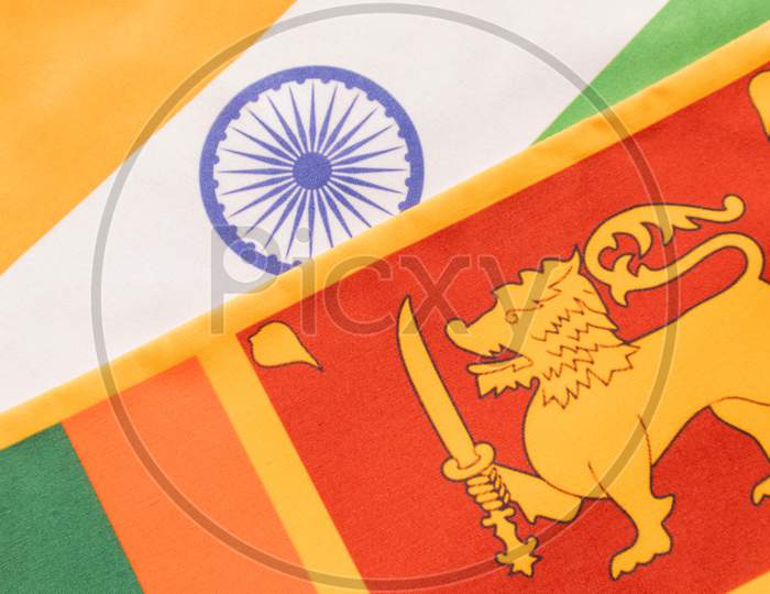 Concept Of Bilateral Relationship Between Two Countries Showing With Two Flags: India And Sri Lanka