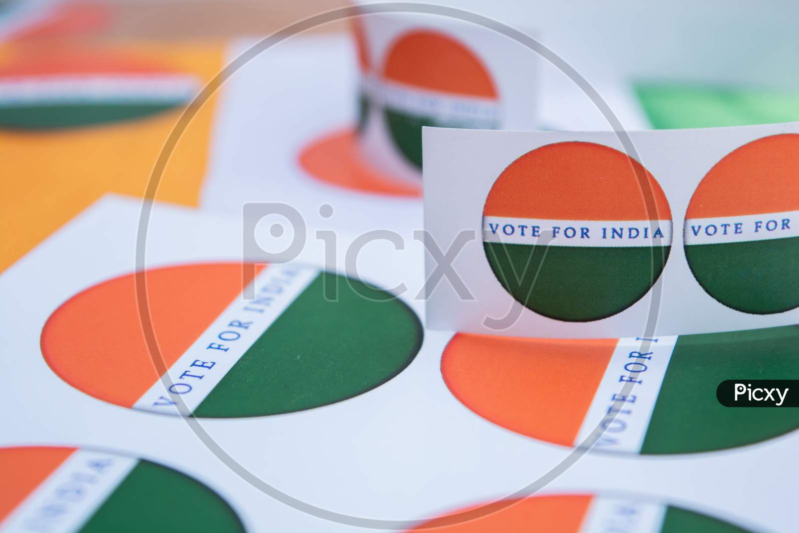 Concept Of Indian Election, Stickers Showing Vote For Better India.