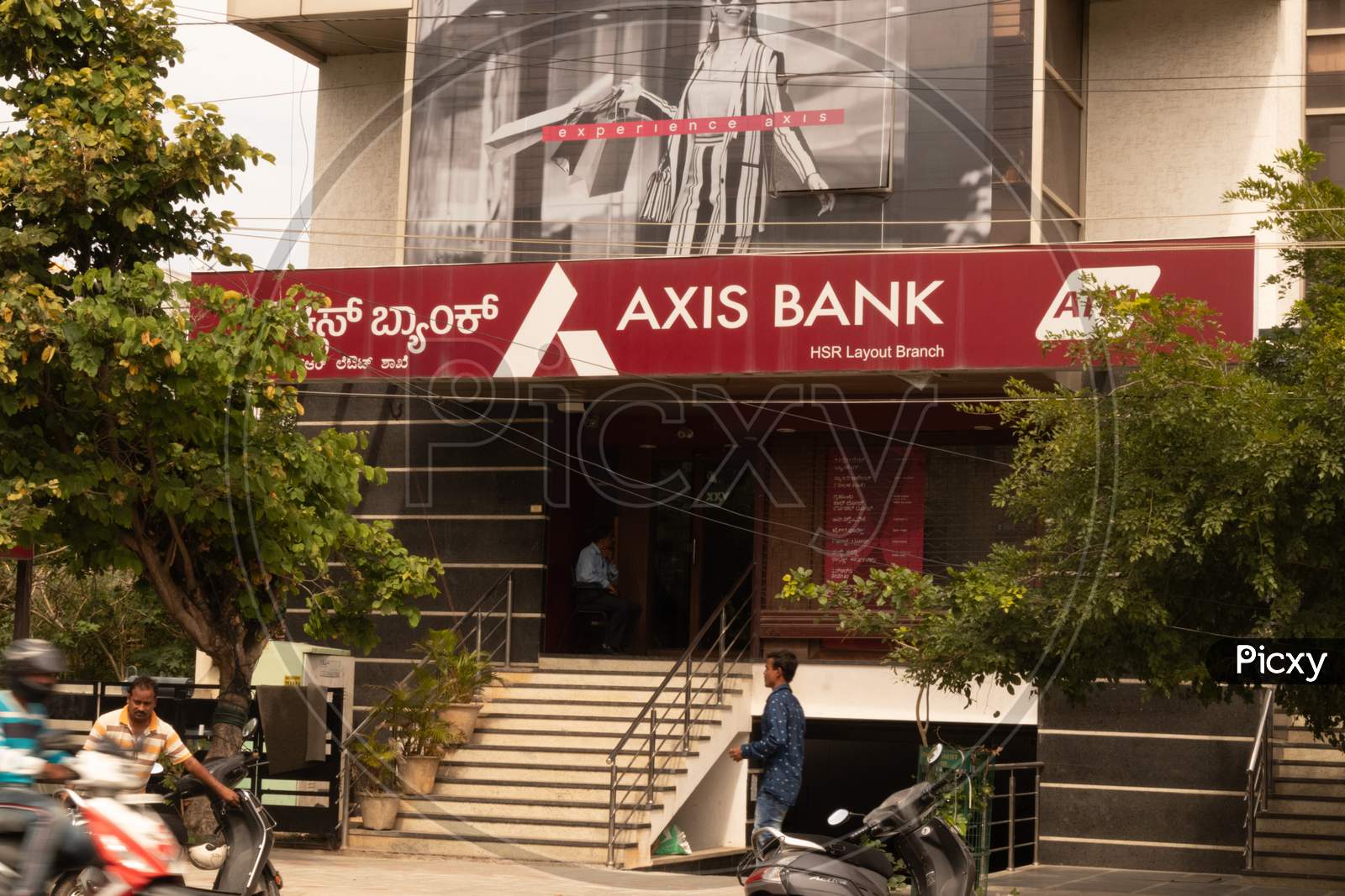Bengaluru, India June 27,2019 : Front View Building Axis Bank At Bengaluru.
