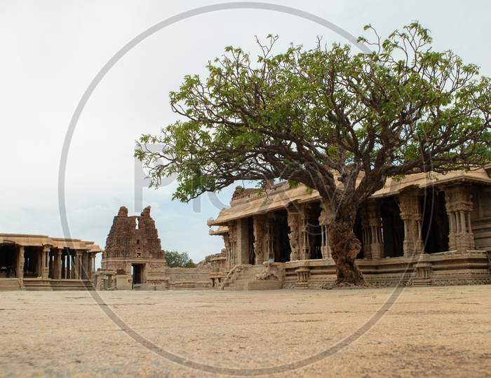 The Inner View Of Vittala Or Vitthala Temple Complex In Hampi, Karnataka State, India.