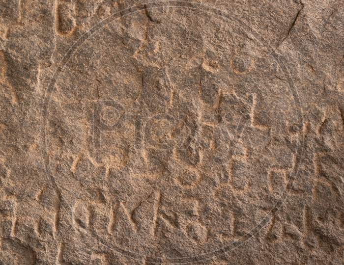 Inscriptions Of Emperor Ashoka On Rock Boulder At Maski, Raichur, India