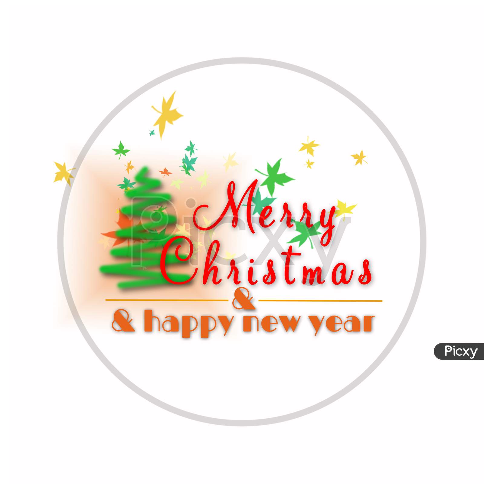 Merry Christmas And Happy New Year Lettering Design Card Template And Creative Typography For Holiday Greeting Gift Poster.