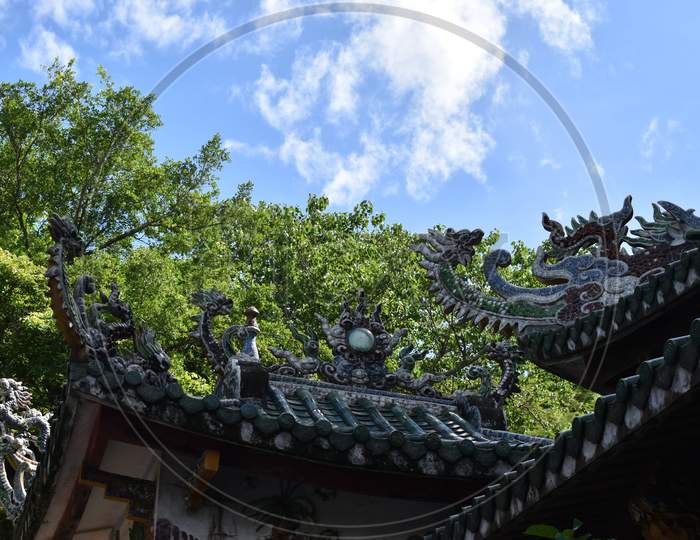 The gargoyles as luck symbols in Da Nang Vietnam