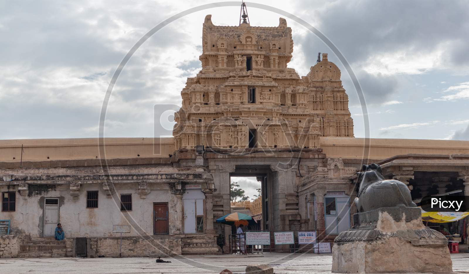 Hampi, India July 8, 2019 : Inner View Of Virupaksha Or Pampapati Temple At Hampi, Karnataka, India
