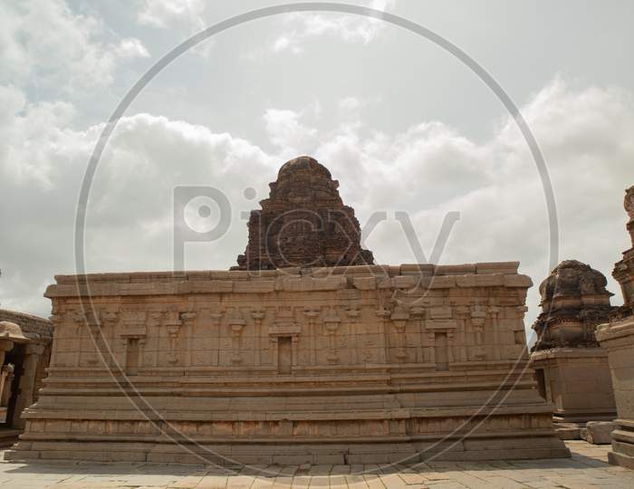Ruined Sri Krishna Temple Stone Architecture Behind The Temple In Hampi, India.