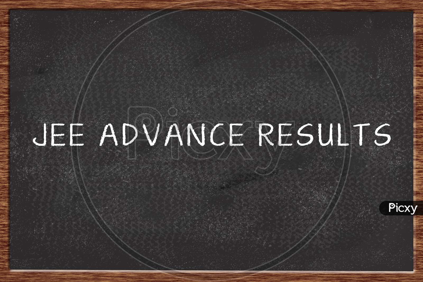 Jee Advanced Results Written On Black Chalk Board