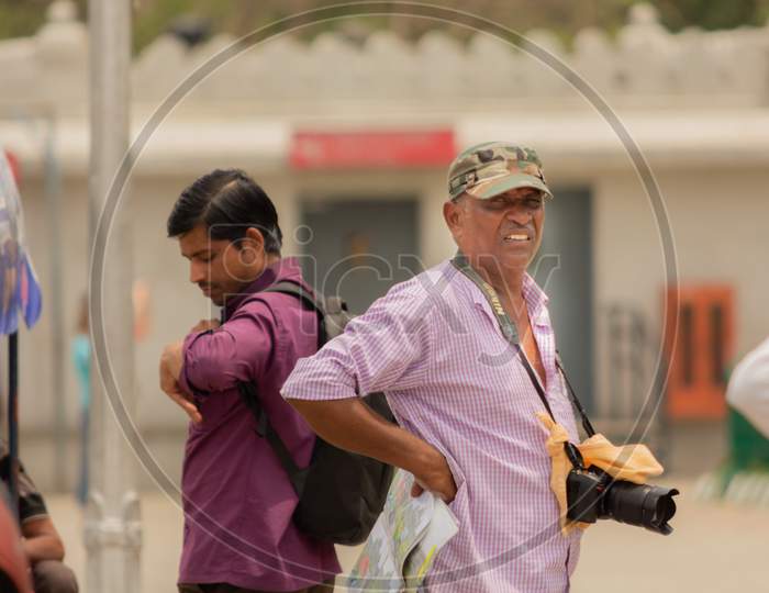Bangalore, Karnataka India-June 04 2019 : Photographer At Vidhana Soudha Waiting For Customers Or People To Taking Picture.