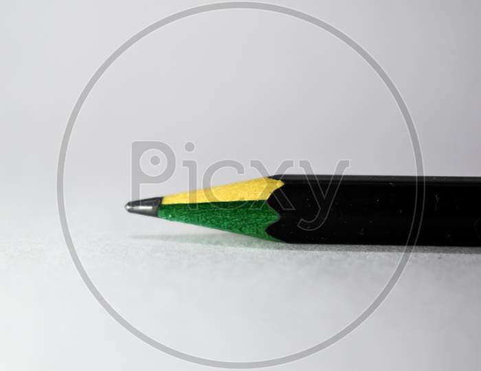 Black Pencil Isolated On White Background. Selective Focus Applied.