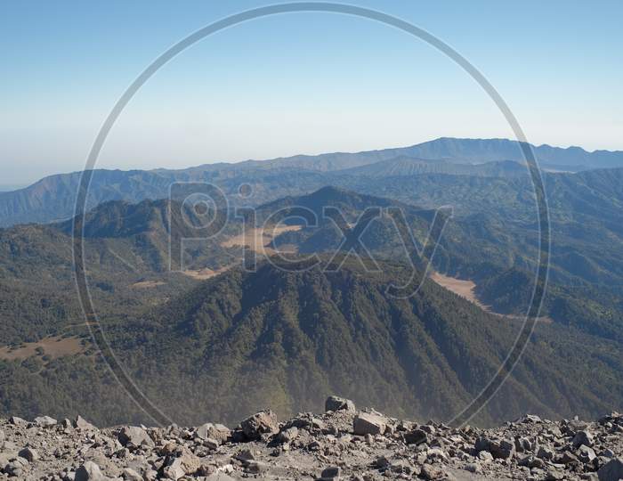 View from the top of Mahameru Mount Semeru