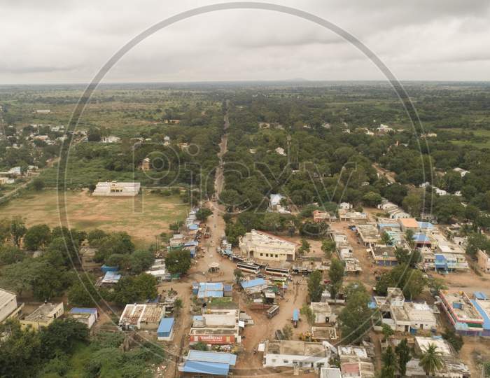 Aerial View of A Village in Karnataka, India