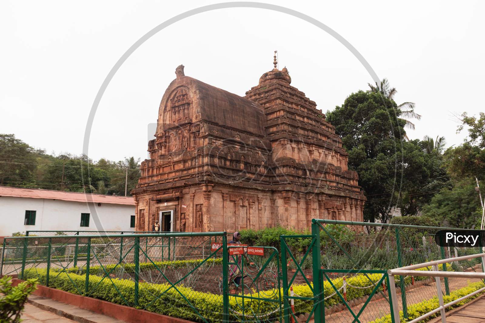 Hampi, India July 10, 2019 : Paravti Temple Left To The Kumaraswami Temple On Top Of The Krauncha Giri Or Hill At Sandur.