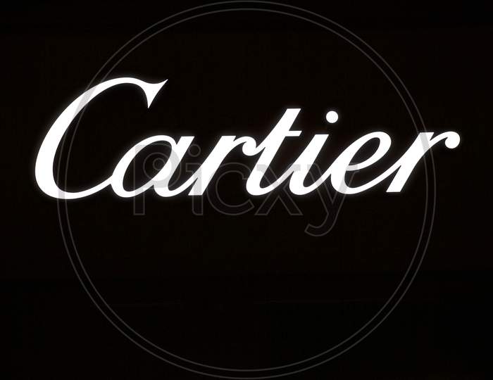 Illuminated Cartier Brand Logo In Lugano