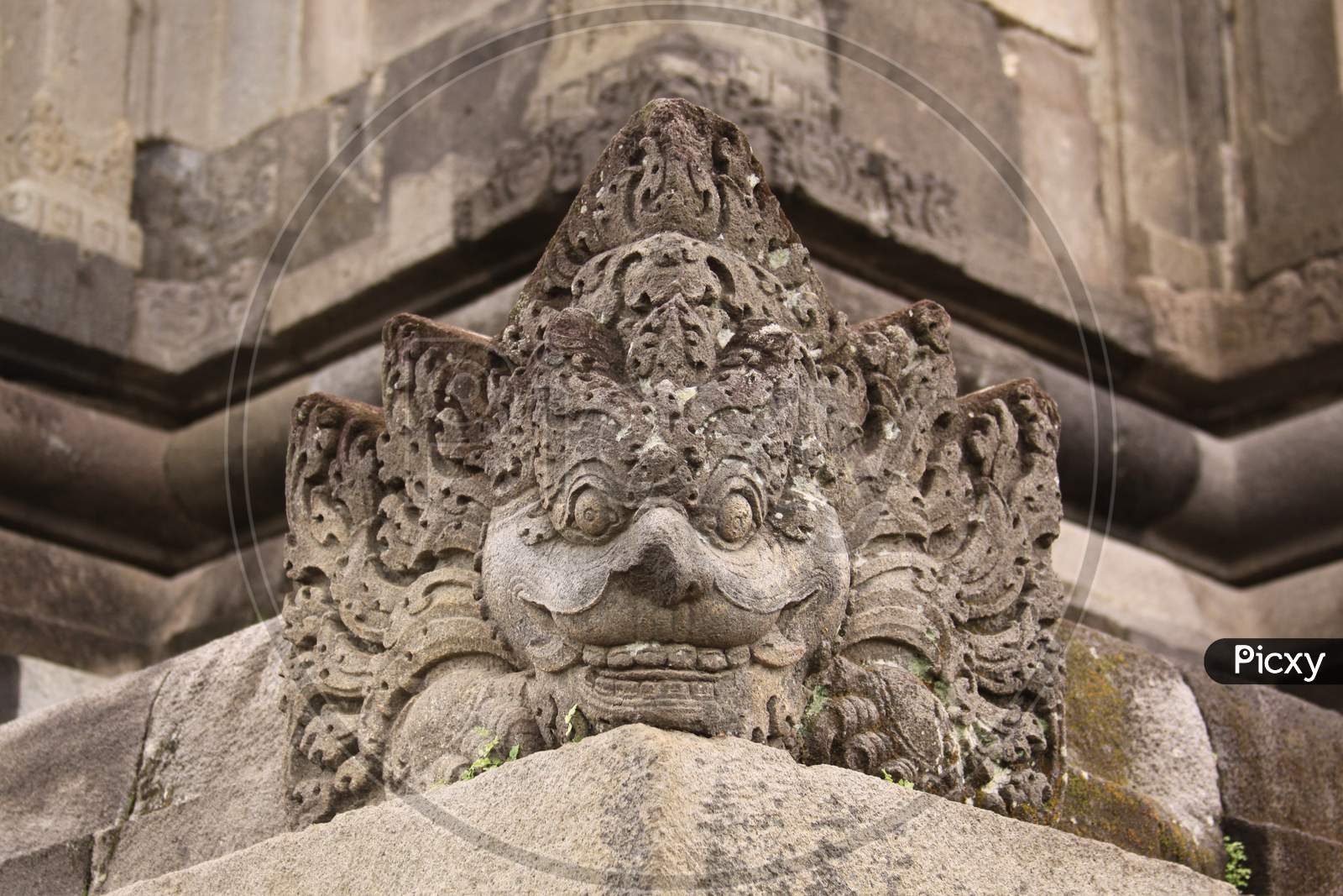 Carved Motif At Prambanan Hindu Temple, Indonesia