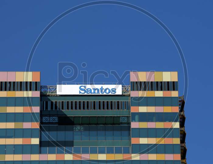 Santos Company Sign On Building In Brisbane