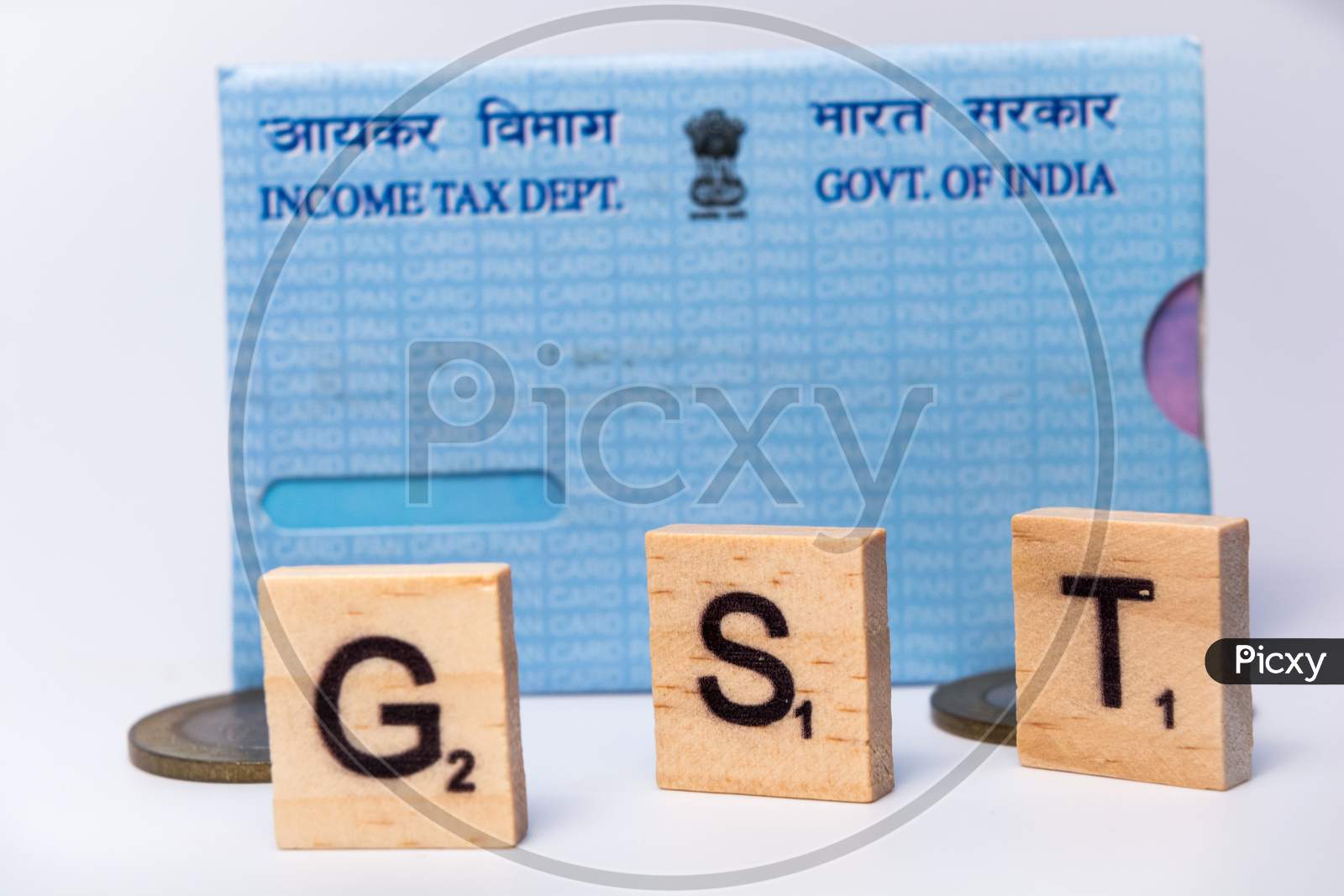 image-of-concept-of-gst-with-indian-pan-card-on-isolated-background