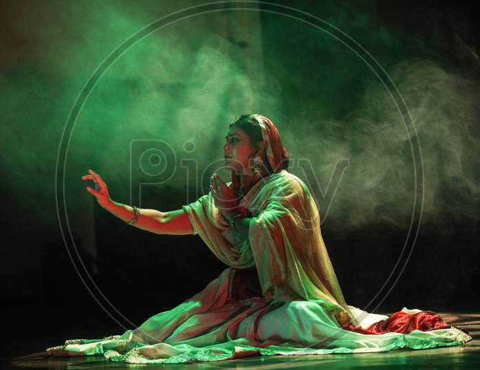A young kathak dancer shows the beauty on December 14,2019 at Sevasadan hall,Bengaluru India