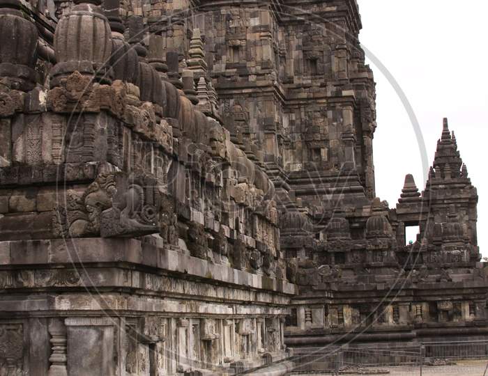 Tower Detail At Prambanan Hindu Temple, Indonesia