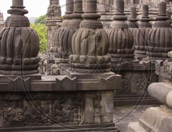 Stone Bells At Prambanan Hindu Temple, Indonesia
