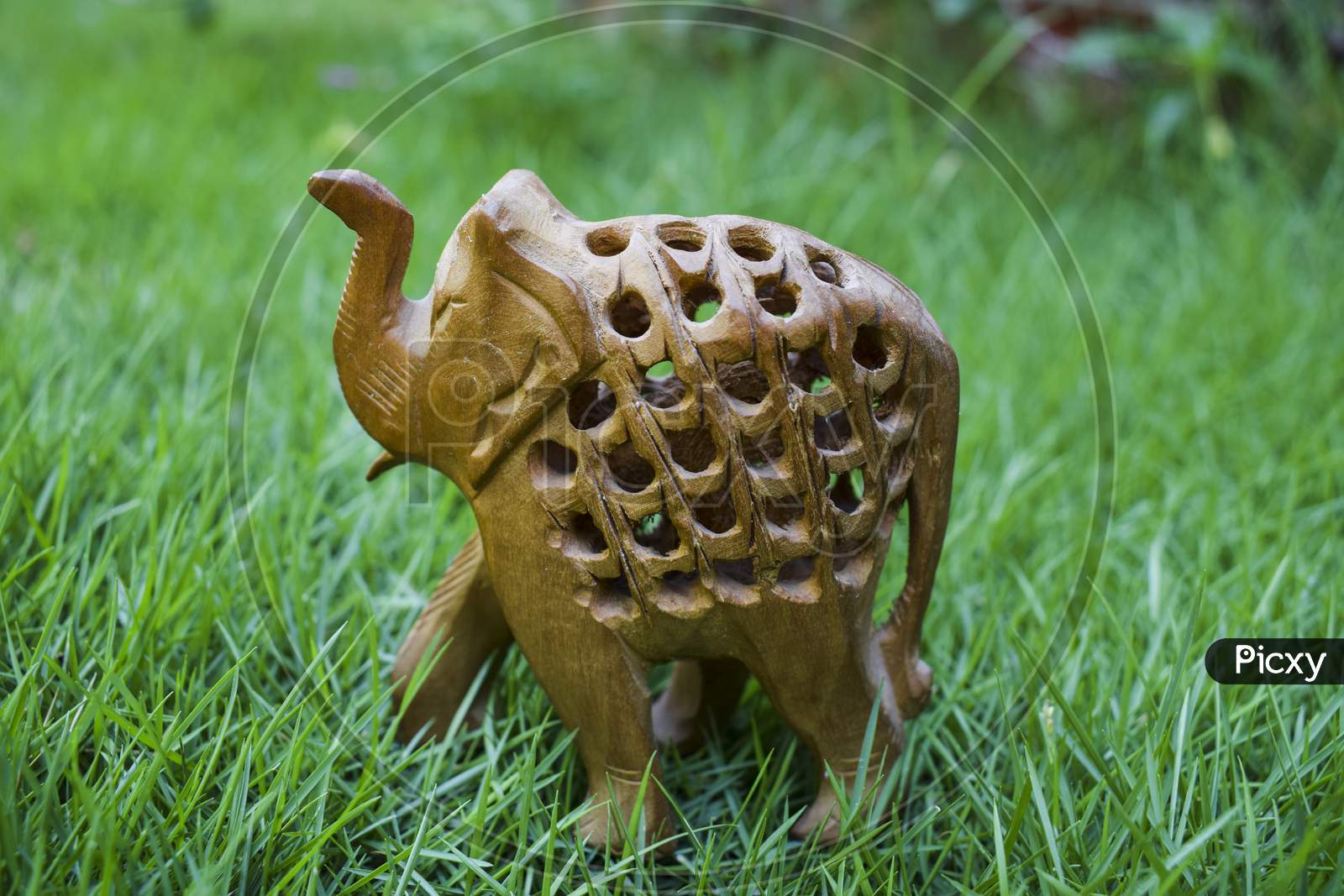 Elephant Within Another Elephant Made Of Kadamb Wood With Intricate Carving, Handcrafted By Artisans Of Rajasthan In India