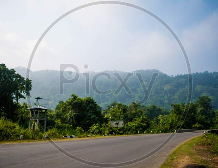 National highway in Kaziranga, Golaghat,  Assam