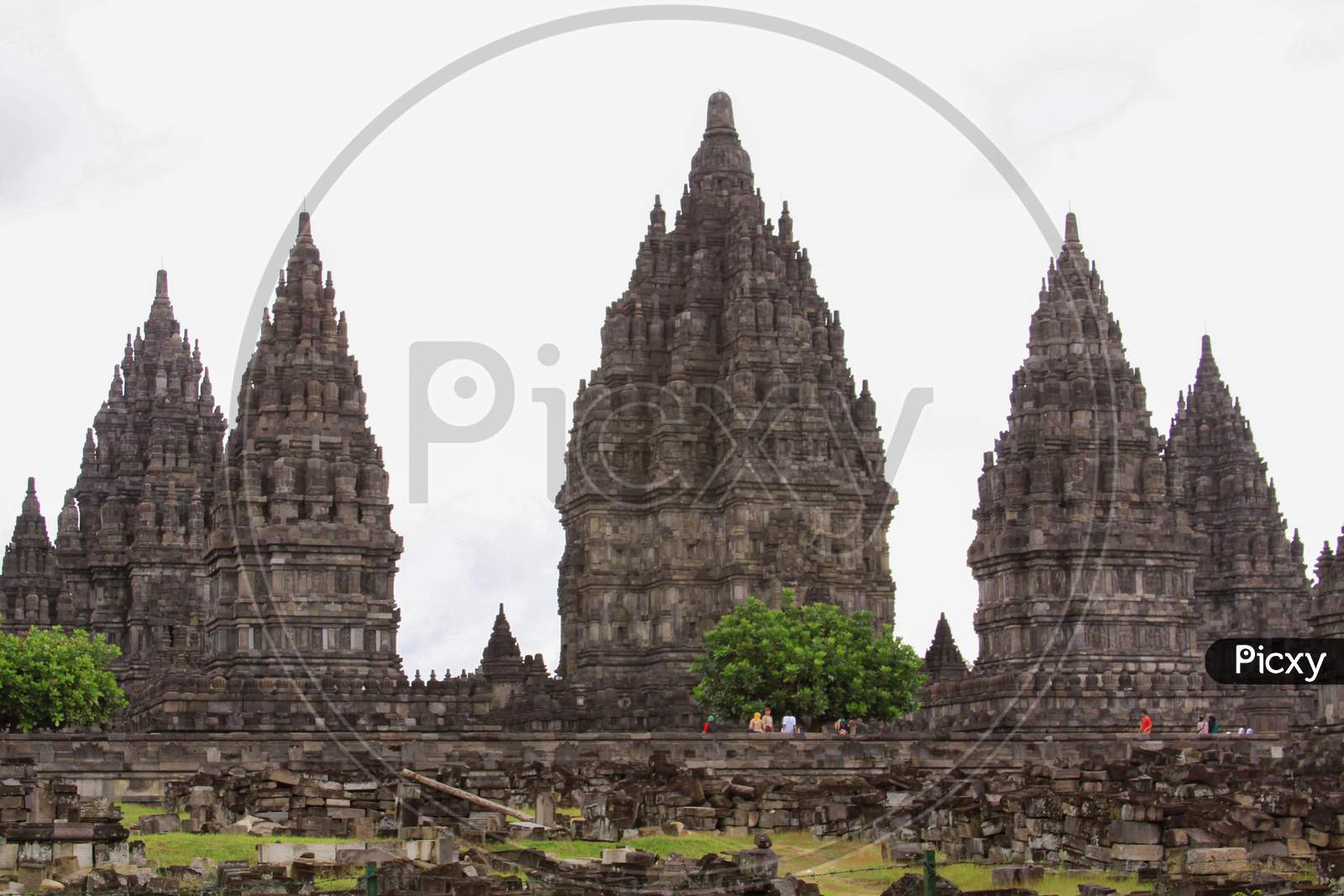 Tourists At Famous Prambanan Hindu Temple, Java