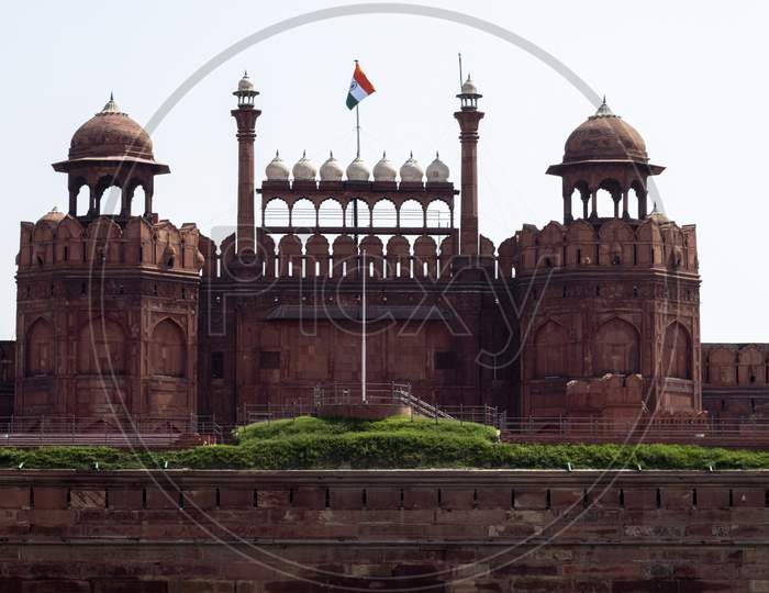 Lal Qila - Red Fort In Delhi, India Constructed In 1648 By The Fifth Mughal Emperor Shah Jahan