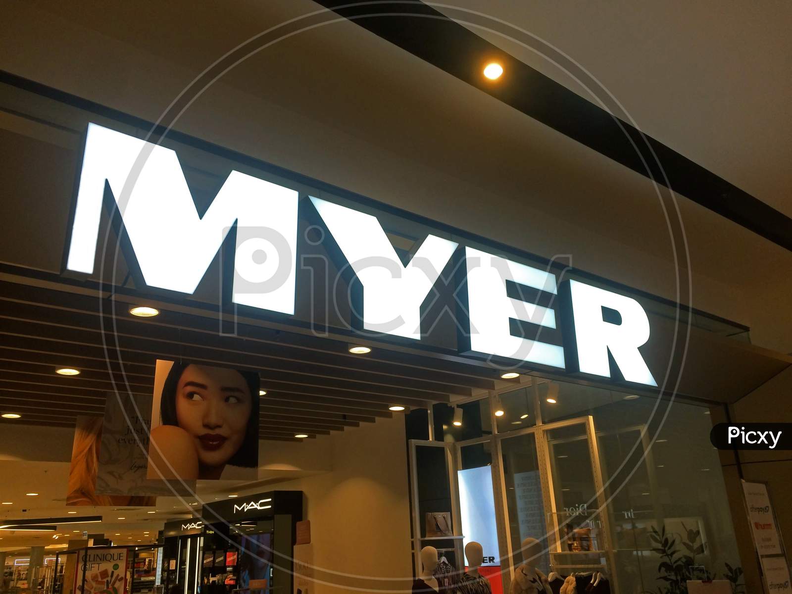 Illuminated Myer Store Sign In Moorachydore