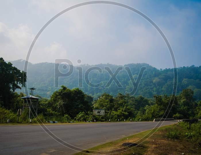 National highway in Kaziranga, Golaghat,  Assam