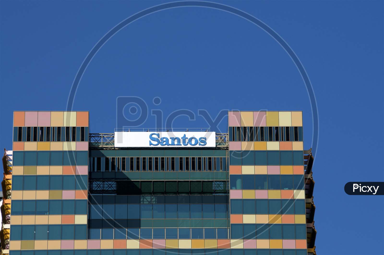 Santos Company Sign On Building In Brisbane