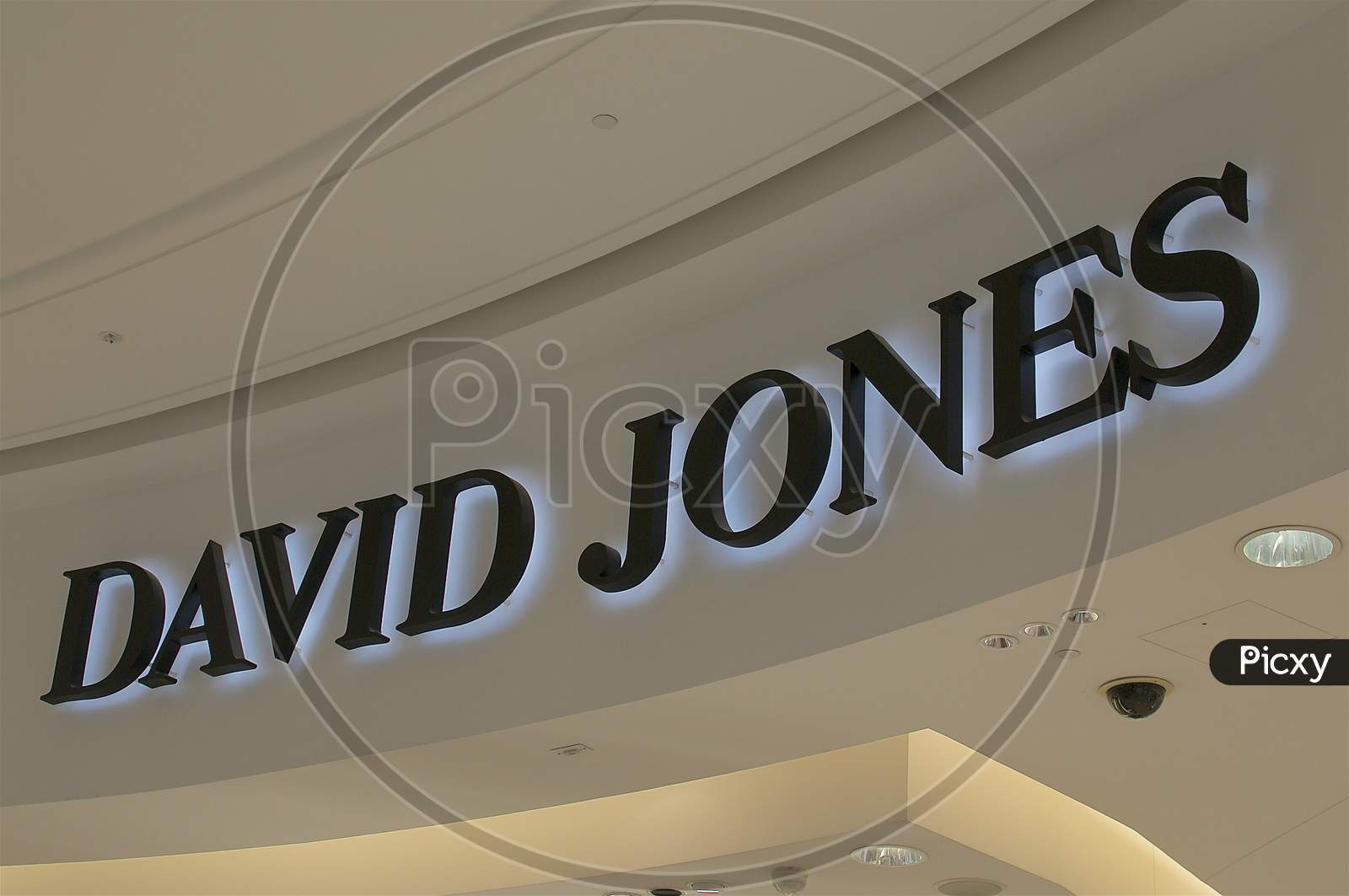 David Jones Logo Hanging In Brisbane