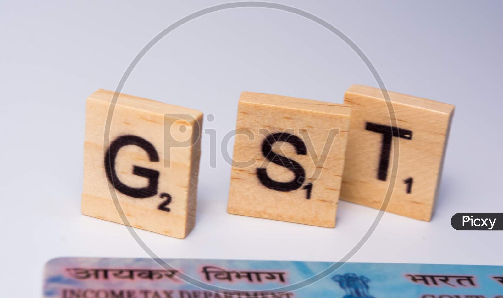 image of concept of gst with indian pan card on isolated background ey927018 picxy picxy