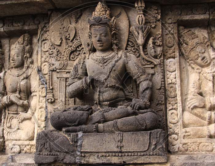 Hindu God Figure At Prambanan Temple, Indonesia