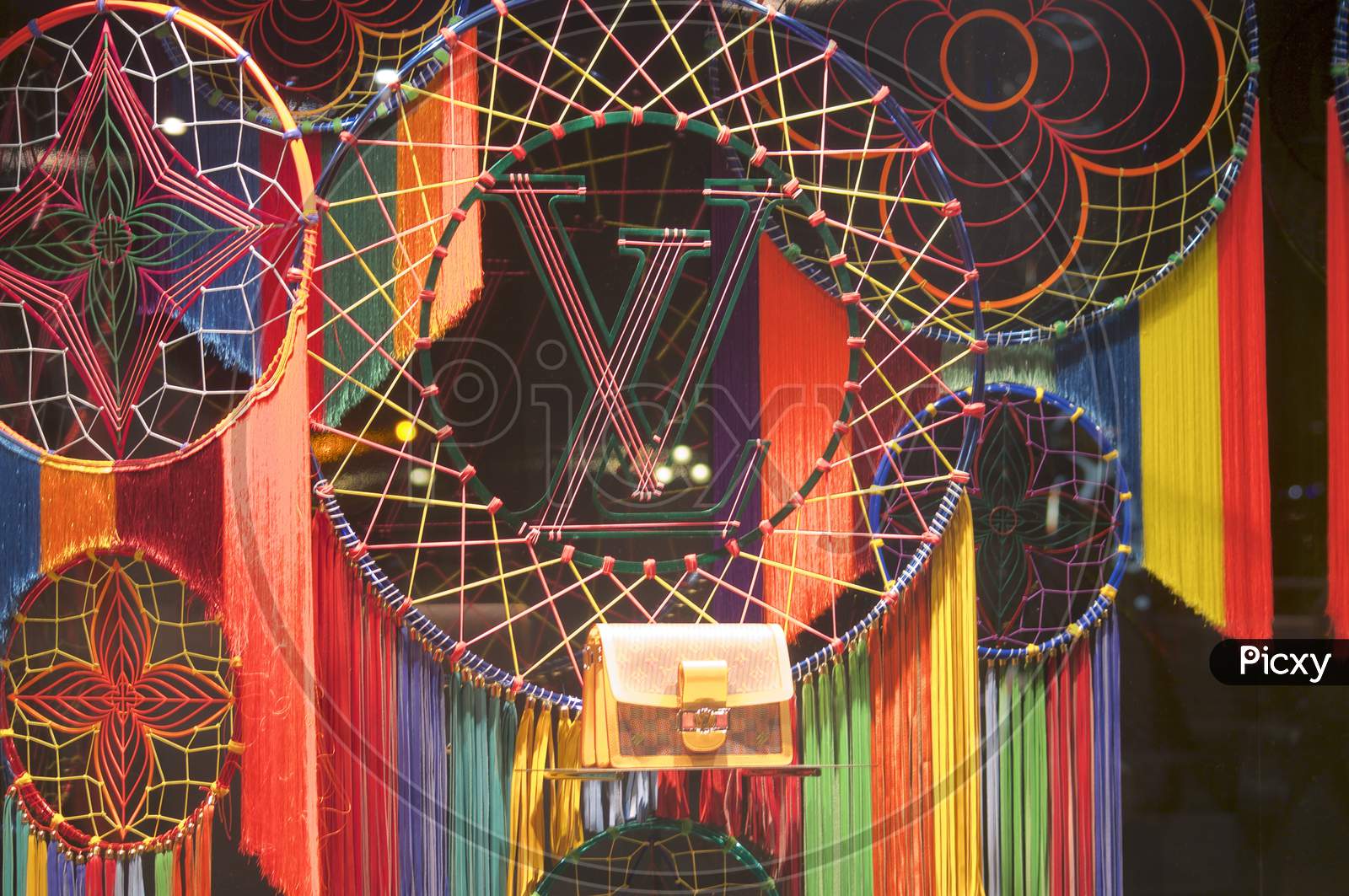 Colorful Window Display Of Louis Vuitton Store In Lugano