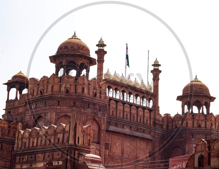 Lal Qila - Red Fort In Delhi, India Constructed In 1648 By The Fifth Mughal Emperor Shah Jahan