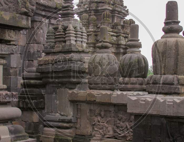 Stone Details At Prambanan Hindu Temple, Indonesia