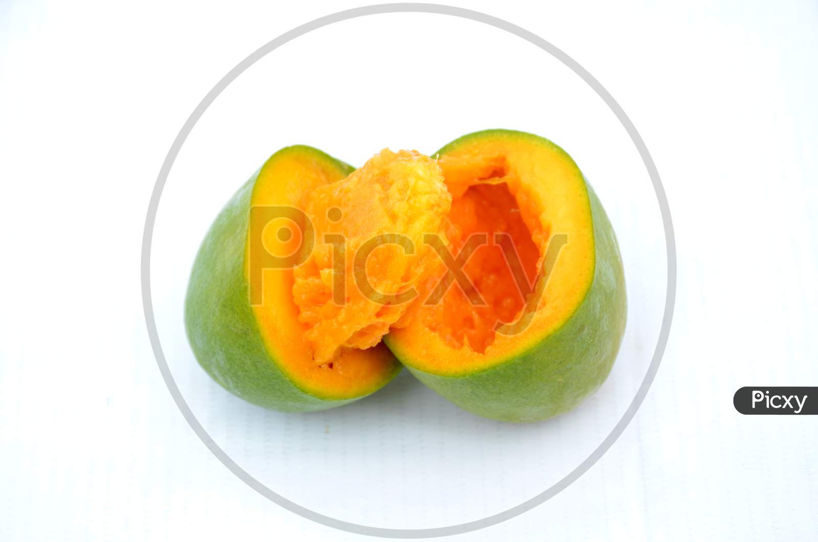 slice mango isolated on white background.