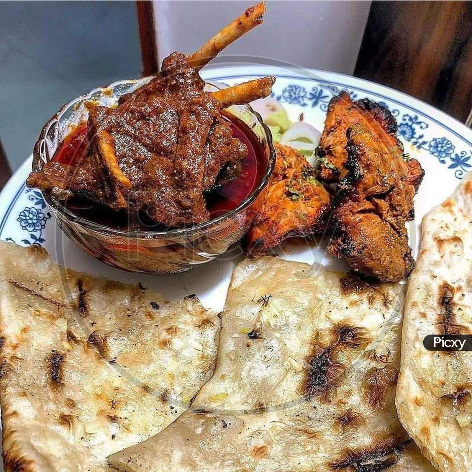 Paratha with Chicken Curry