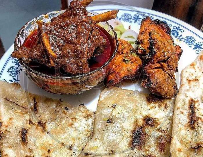 Paratha with Chicken Curry